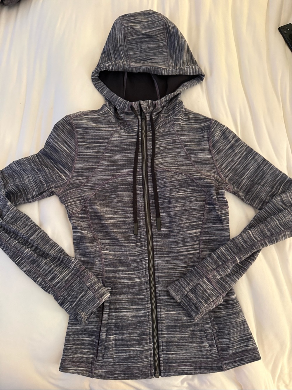 Lululemon Hooded Full Zip Jacket Heathered Gray Size 6